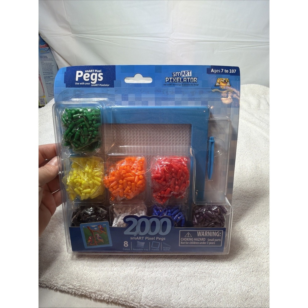 Smart Pixel Pegs - 2000 Pegs - 8 Colors - Smart Pixelator - New/Sealed